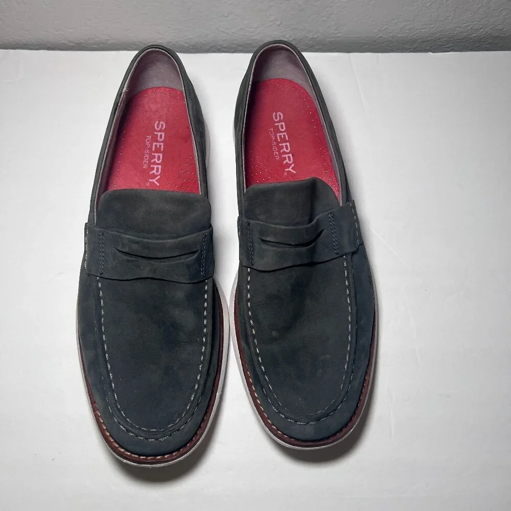 Sperry Kennedy Suede Penny Loafers Gray